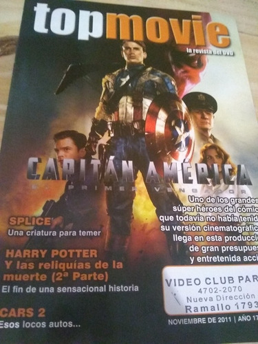 Revista Movie Capitán América Noviembre 2011