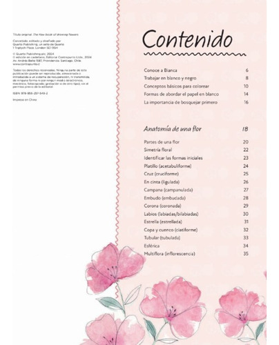 Libro El Arte De Dibujar Flores, De Bianca Giarol. Editorial Contrapunto, Tapa Blanda, Edición 1 En Español, 2024