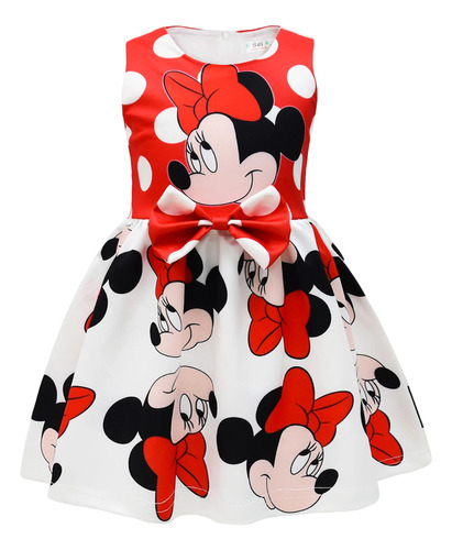 Vestido De Niña Con Dibujos Animados De Minnie Mouse Daisy P