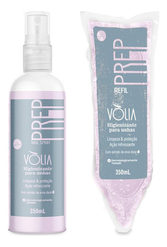 Kit Prep Spray Higienizante Proteção Unhas Vlia + Refil