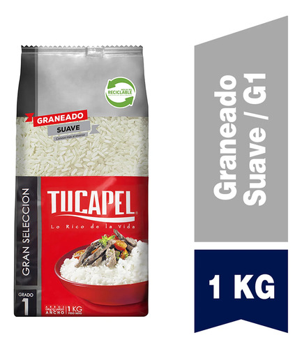 Arroz G1 Pregranado Largo  Tucapel  1kg(3uni)super