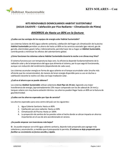 Sistema Solar Agua Caliente Y Calefaccion -ahorros Hasta 70%