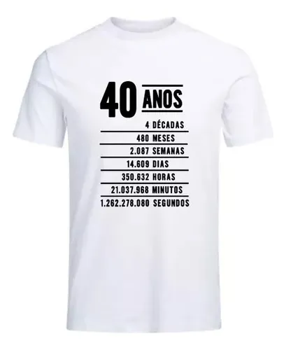 Camisetas personalizadas online 40 años
