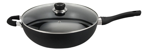 Wok Antiadherente Hudson Aluminio 32 Cm Color Negro