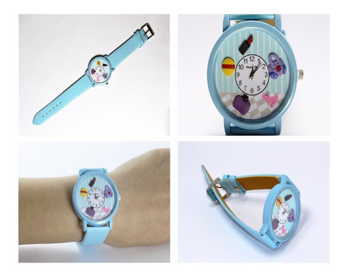 Reloj Azul Niña Vintage Infantil Cosméticos + Envio R189