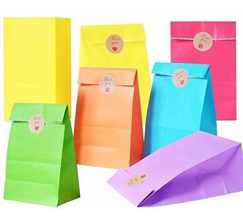 30 Bolsas De Papel De Regalo De Fiesta De Color Sólido...