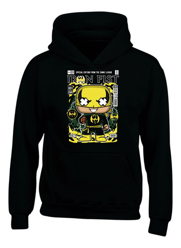 Hoodie Buzo Capota Iron Fist Series Black Heroes