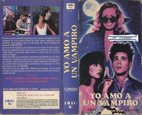 Yo Amo A Un Vampiro Vhs Jim Carrey Lauren Hutton 1985
