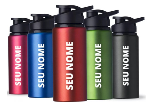 Garrafa Squeeze Personalizado Nome Logo Empresa Brinde 600ml