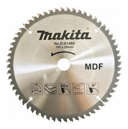 Disco Sierra Circular Makita 7 1/4 (185mm) 13/16 60 Dientes 