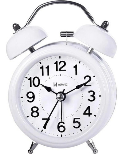 Relógio Despertador Herweg 2707 021 Quartz Branco