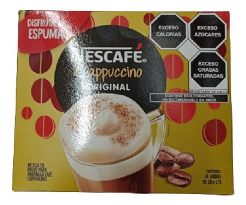 Polvo P Preparar Café Nescafé Cappuccino Stick 24 Pzs 20 Grs