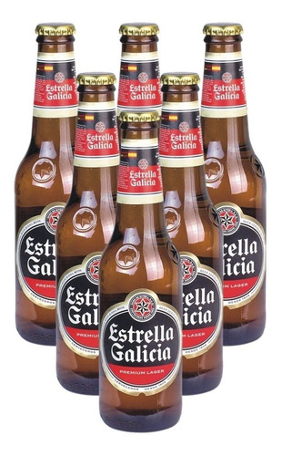 Cerveza Estrella De Galicia 355 Ml X 6 Unidades