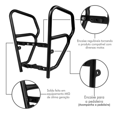 Imagem 5 de 10 de Protetor Motor Carenagem Com Pedaleira Ybr 125 Factor 125