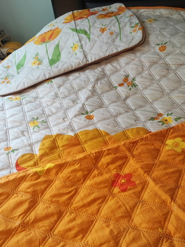 Juego Edredon Ligero Matrimonial Capitonada C/2 Fundas