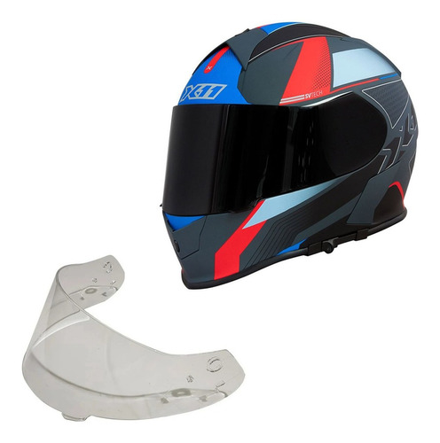 Capacete X11 Revo Sv Preto Cinza Com Óculos Interno Fume