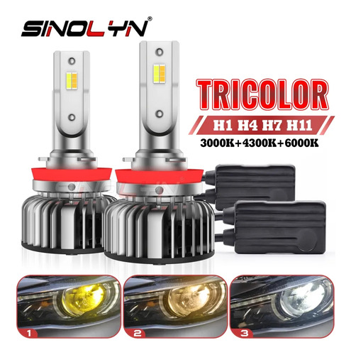 Foco Led Cps H4 15000lm Luz Tricolor 3000k,4300k,6000k 55w 