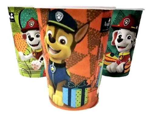 Pack Paw Patrol Vasos Para Cotillón Cumpleaños 