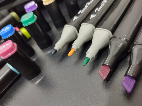 Marcadores Plumones Doble Punta 24 Colores Twin Marker