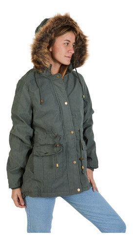 Parka Mujer Campera Gabardina Capucha Desmontable Polo Club
