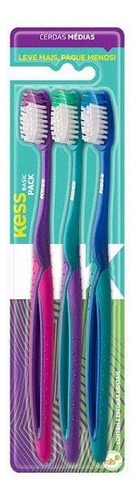 Kess Pack Escovas Dentais Basic Plus (3 Unidades)