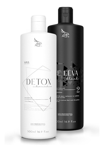 Kit Zap Me Leva Black + Shampoo Detox 500ml