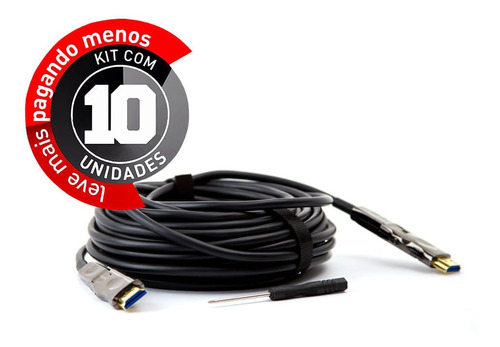 Cabo Hdmi 2.0 4k Fibra Óptica 70 Mt - Kit 10