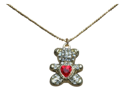 Collar De Oso Con Corazón Rojo O Verde Antialérgico