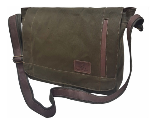 Imagen 6 de 6 de Cartero Morral San Roman Lona Impermeable Unisex Cuero