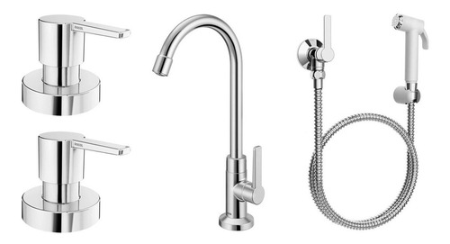 Kit P/ Banheiro Docol 2 Acabamento Torneira Ducha Higiênica