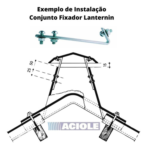 Fixador Lanternin Completo ( Conjunto Com 4 Peças )