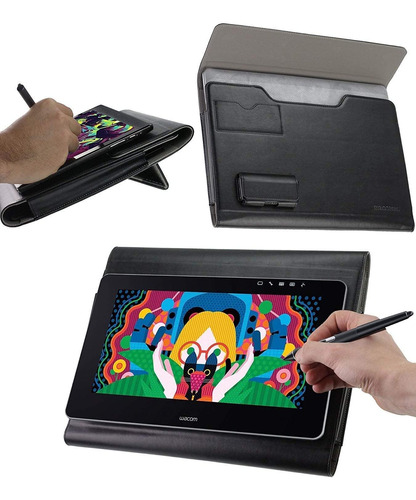 Funda Tipo Folio Cuero Para Tableta Grafica Escritura Lcd