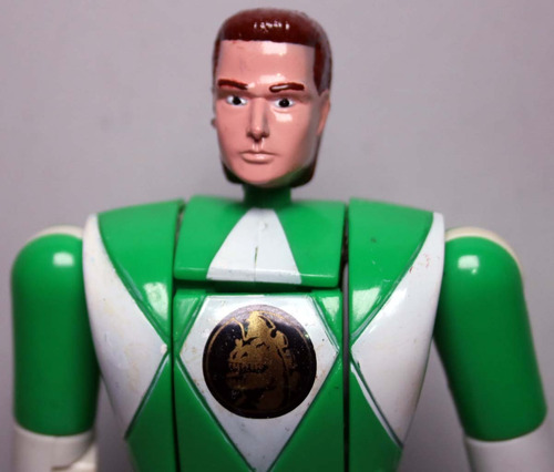 Boneco Power Rangers Verde Vira Cabeça Gigante 20cm (Usado)