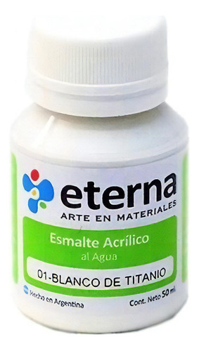 Esmalte Acrilico Al Agua Eterna X 37ml Óleo 01 Blanco De Titanio