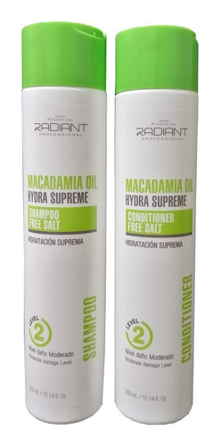 Shampoo Macadamia Radiant Sin Sal Nivel 2 Daño Intermedio
