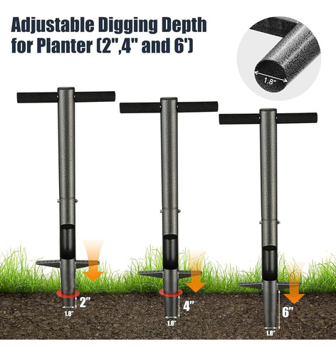 Herramienta Para Plantar Bulbos Euijoip Mango Largo 85 Cm