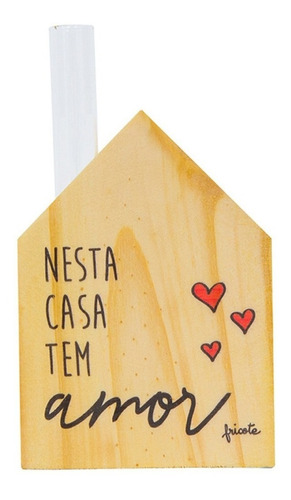 Mini Vaso Decorativo De Madeira E Vidro Nesta Casa Tem Amor