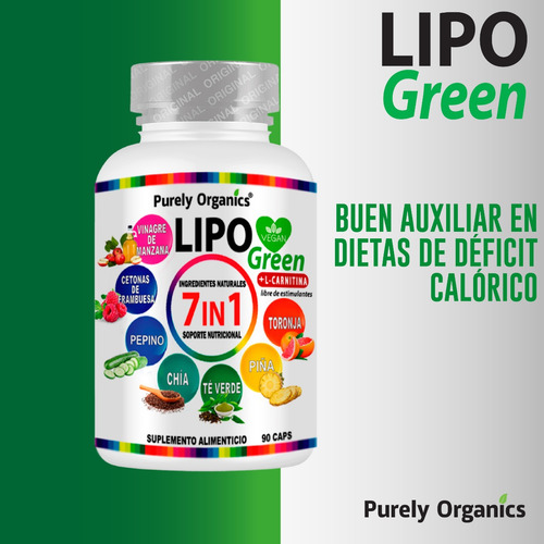Lipo Green 7 In 1 Organico 100% 90 Capsulas