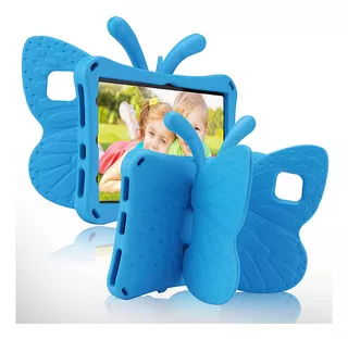 Funda Para Huawei Mate Pad T8 Goma Mariposa Azul Antishock