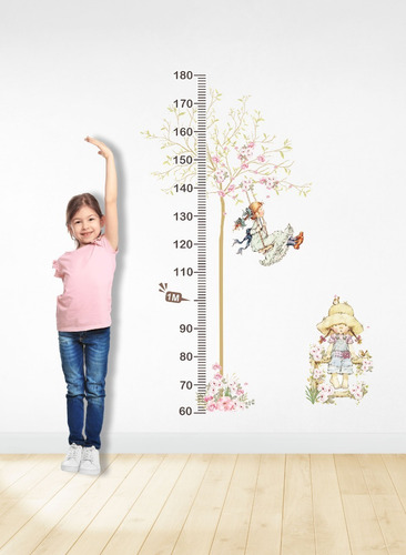 Régua Medidora De Crescimento Infantil Arvore Meninas Rg11 Cor Personalizado