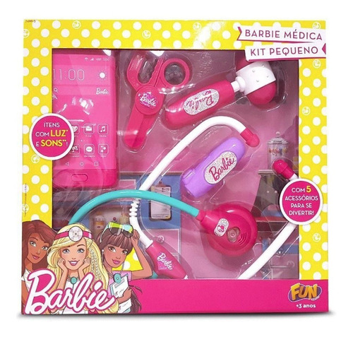 Brinquedo Kit De Medica Pequeno Infantil Da Barbie Fun 74963