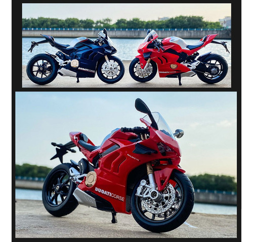 Moto Ducati Panigale V4s De Metal En Miniatura Con Luces Y