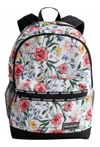 Mochila Hollister By Abercrombie Floral Branca Original