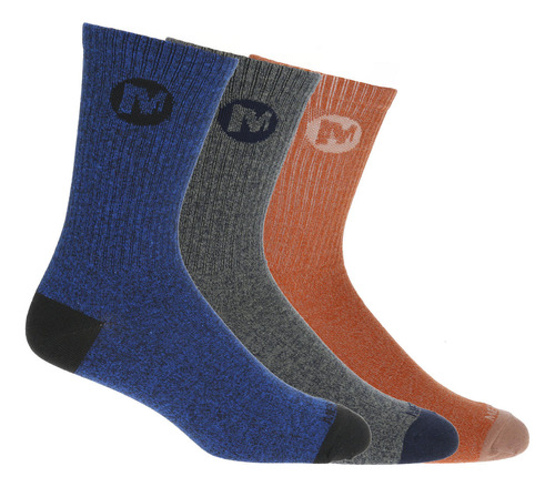 Pack 3 Calcetines Merrell Crew Azul Hombre