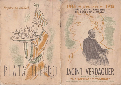 1945 Jacinto Verdaguer Homenaje Centenario Buenos Aires Raro
