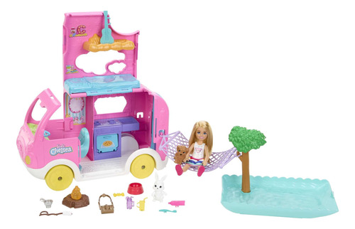 Set De Juego 2 En 1 De Barbie Camper Con Muñeca Pequeña, 2 U