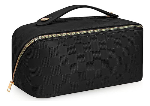 Bobobox Travel Checkered Cosmetic Bags Pu Leather Waterproof