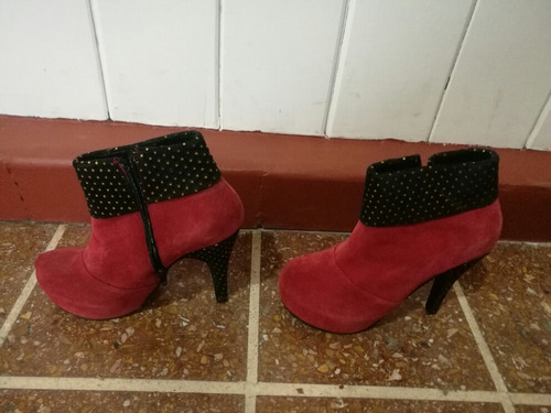 Zapato Mujer Gamuza Plataforma Y Taco Fino Talle 37