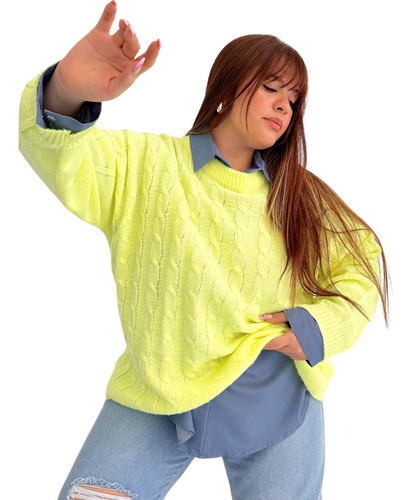 Sweater Frisado Premiun Mujer Cuello Redondo Talles Grandes