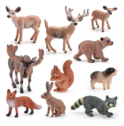 Juego De 10 Piezas De Animales De La Selva, Adornos De Vida